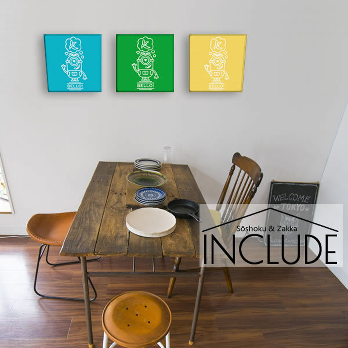 アートパネル ミニオンズ ミニオン Minions コメディ キャラクター ケビン スチュアート Bello バナナ ポーズ 笑顔 ユニバーサル スタジオ Usj グルー アート作品 Kabe Kawaii