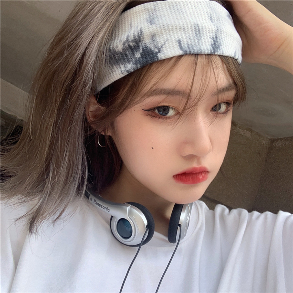 送料無料 Koreaタイダイカラーニットヘアバンド スカーフ アクセサリー メンズレディース 大人女子 レトロ ストリート ヘアアクセサリー 韓国 韓流 オルチャン K Pop アイドル ジャケット スーツ Tシャツ カーディガン ニット フーディー トレーナー