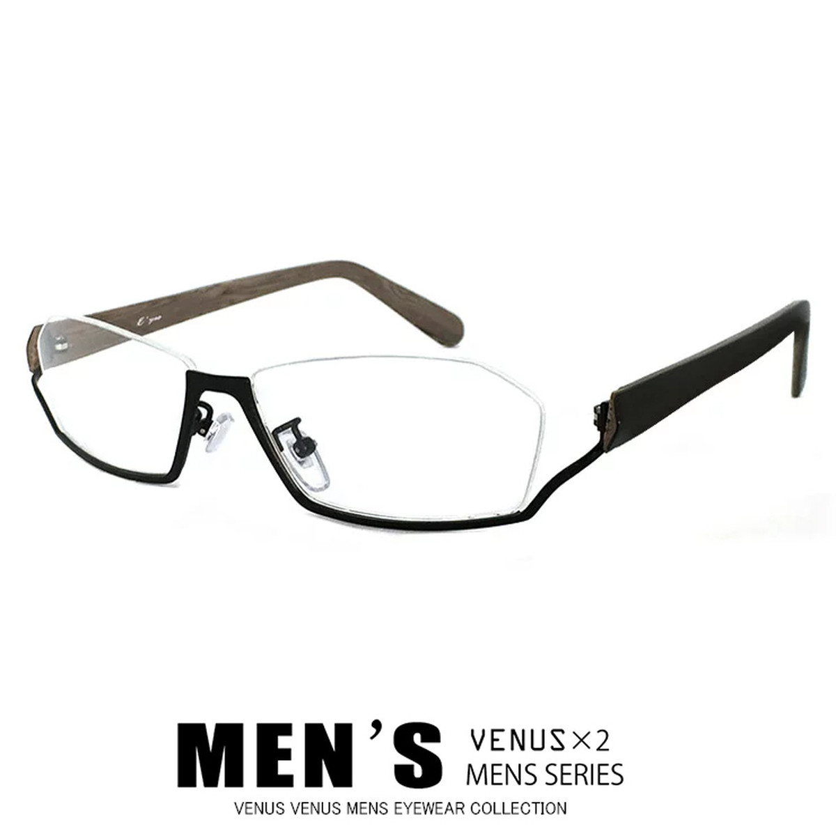 メガネ メンズ 2268-1 アンダーリム 逆ナイロール 下ぶち 男性用 眼鏡 | メガネ・サングラス・帽子 の 通販 : Sunglass Dog