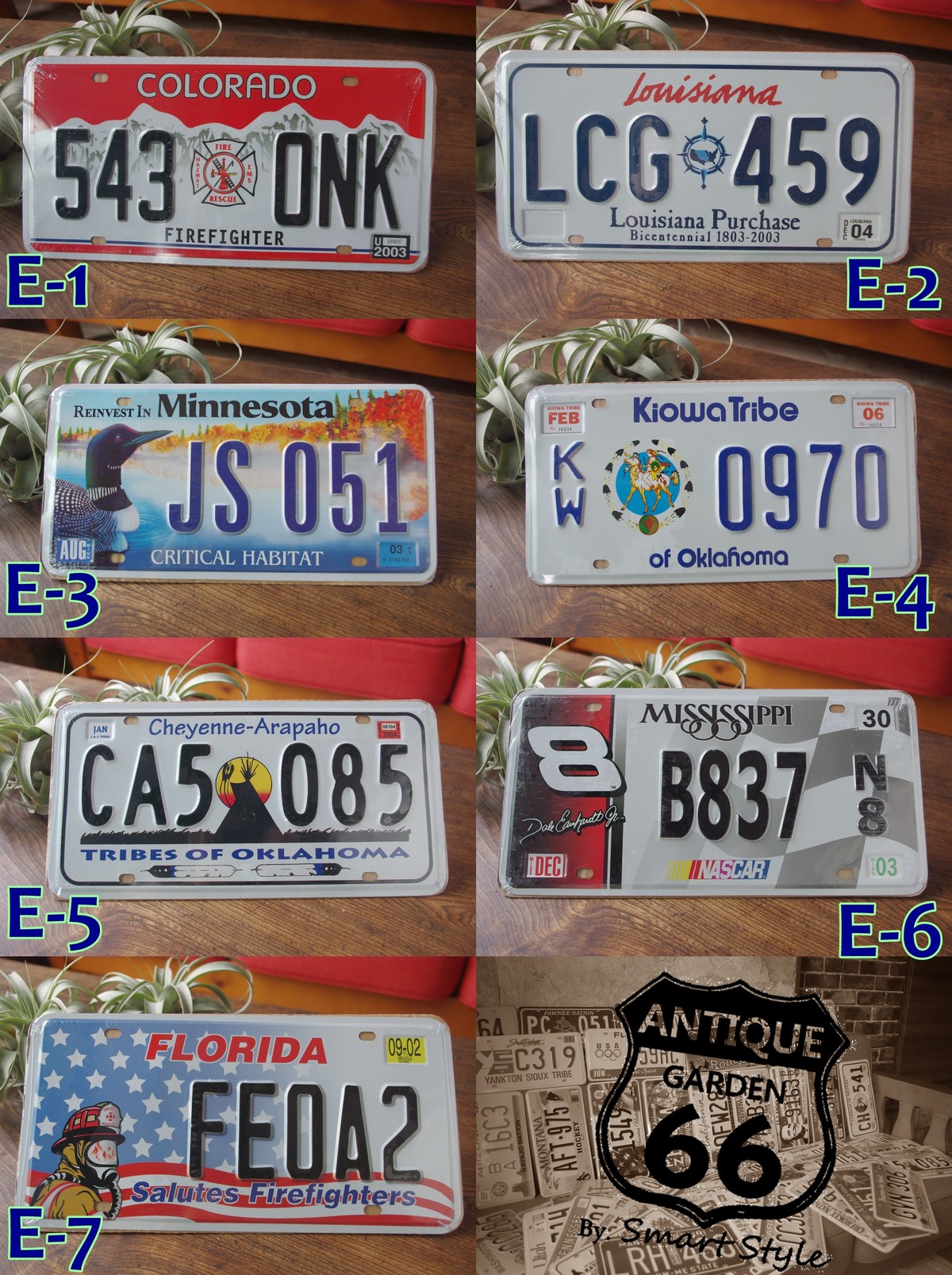 Usaナンバープレート ライセンスプレートe 定形外送料込 A 102 E Antique Style アンスタ アメリカ買付けのヴィンテージ アンティークのおみせ