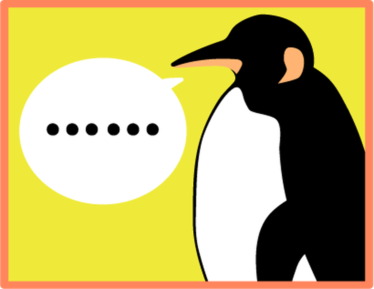 無言のコウテイペンギン パンダメインの動物イラスト