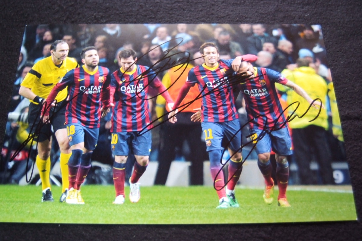 Alba Messi Neymar Iniesta Signed Photo アルバ メッシ ネイマール イニエスタの直筆サイン入り写真 Celebcity