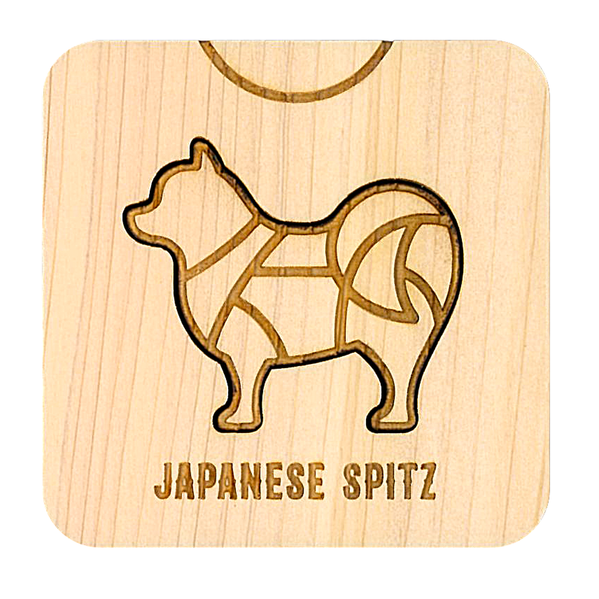 スピッツ Deco板 1個 マグネット ピンバッジ 犬雑貨 ひのき 木 贈り物 プレゼント Enjoy Zacca Ribrave