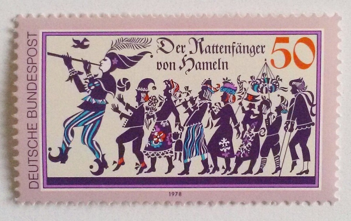 ハーメルンの笛吹き ドイツ 1978 Stempel 旅する切手