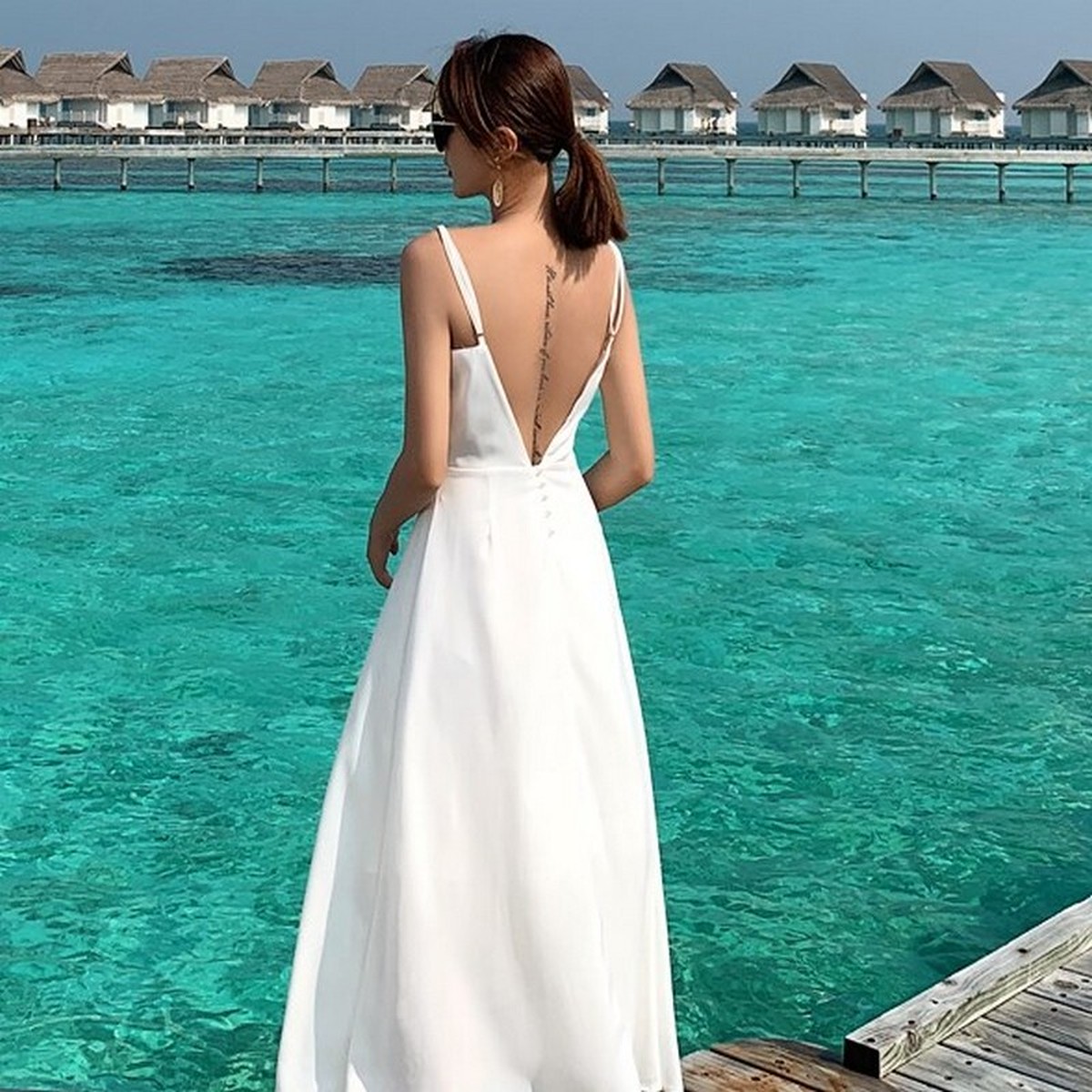 最適な価格 Buyma購入 バックオープンハイウエストキャミドレス ブランドショッパー付き Siauliumn Lt