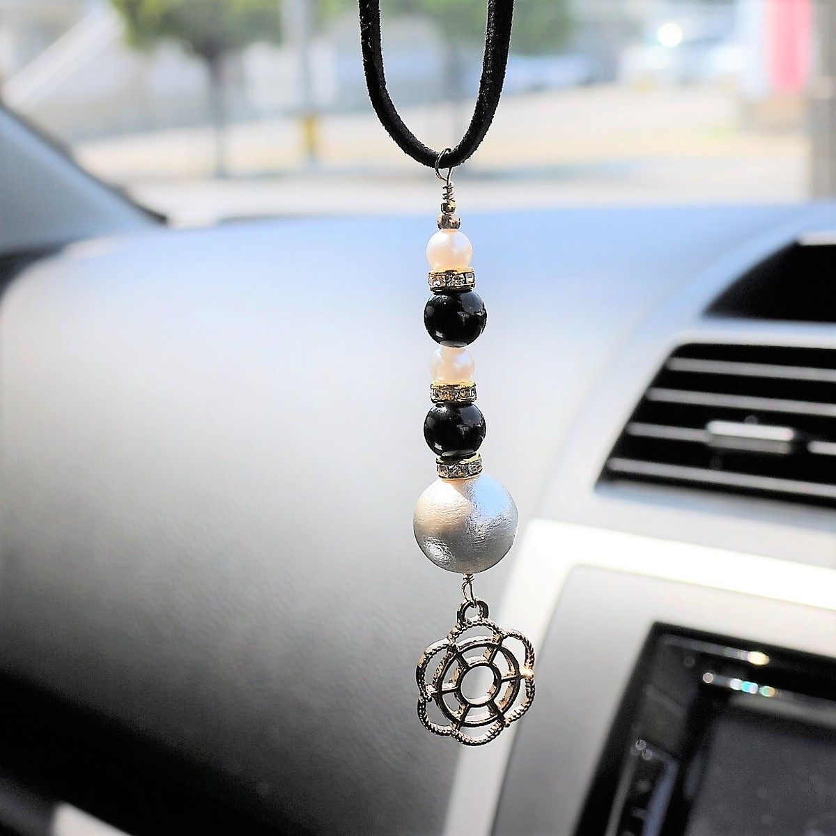 天然石carルームミラーハンギング ルームミラー飾り おしゃれルームミラーアクセサリー Alexablue ハンドメイドアクセサリー