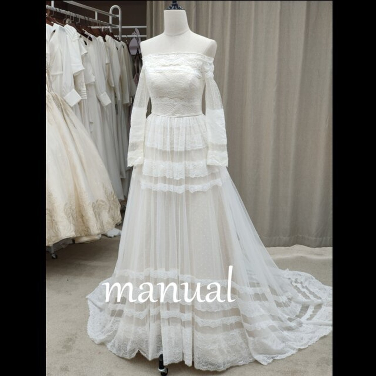 上質風合い オフショルダー ウエディングドレス 二次会 花嫁 ワンピース ドーティードレ ついに再入荷