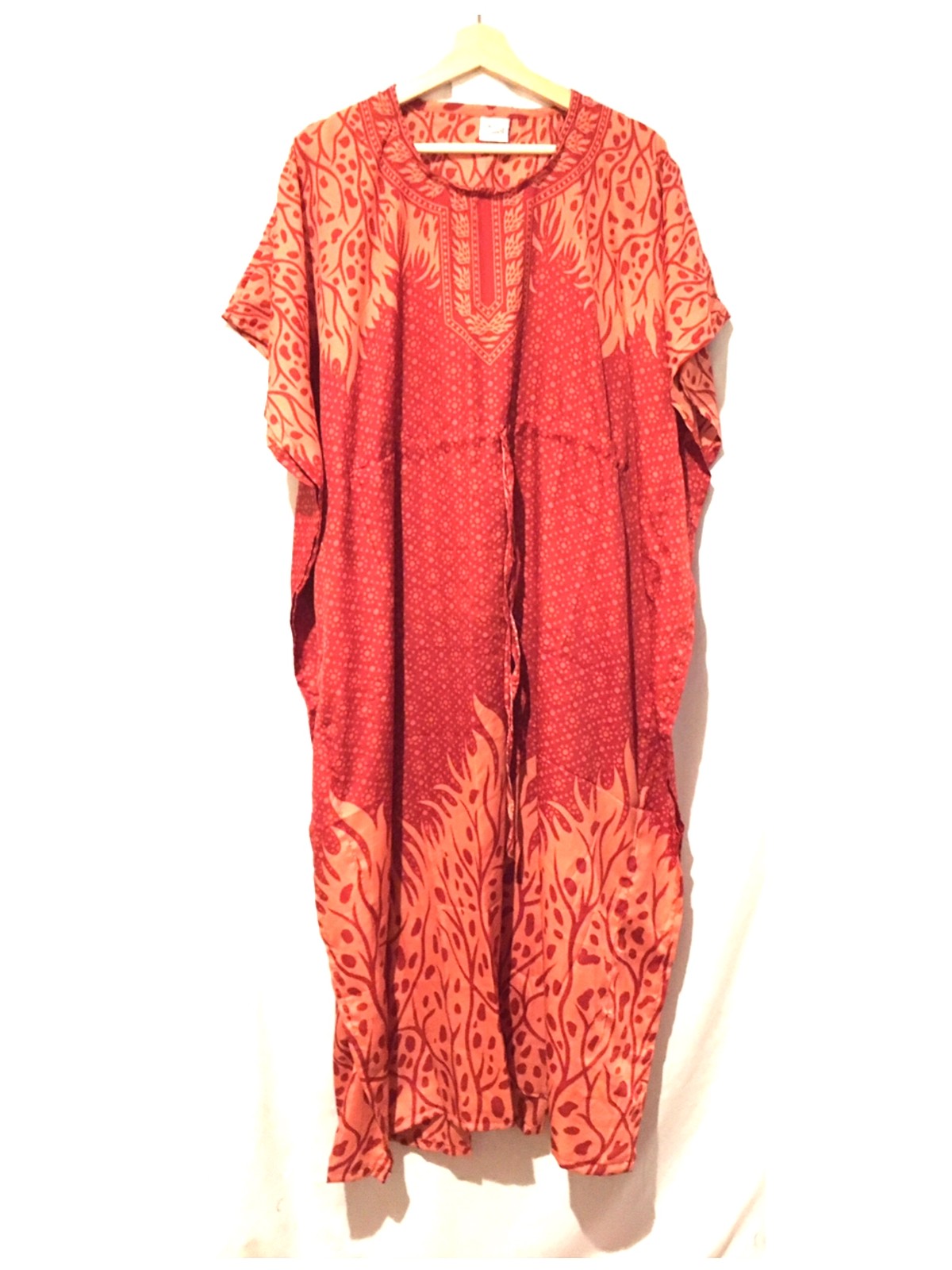 ワンピース チュニック ボヘミアン ボヘミアンワンピース アフリカン チュニック Vネック チュニックワンピース エスニック エスニックファッション リゾートワンピ アジアン ファイヤー レッド アジアン雑貨no 267 アジアン雑貨 Asian Mrk