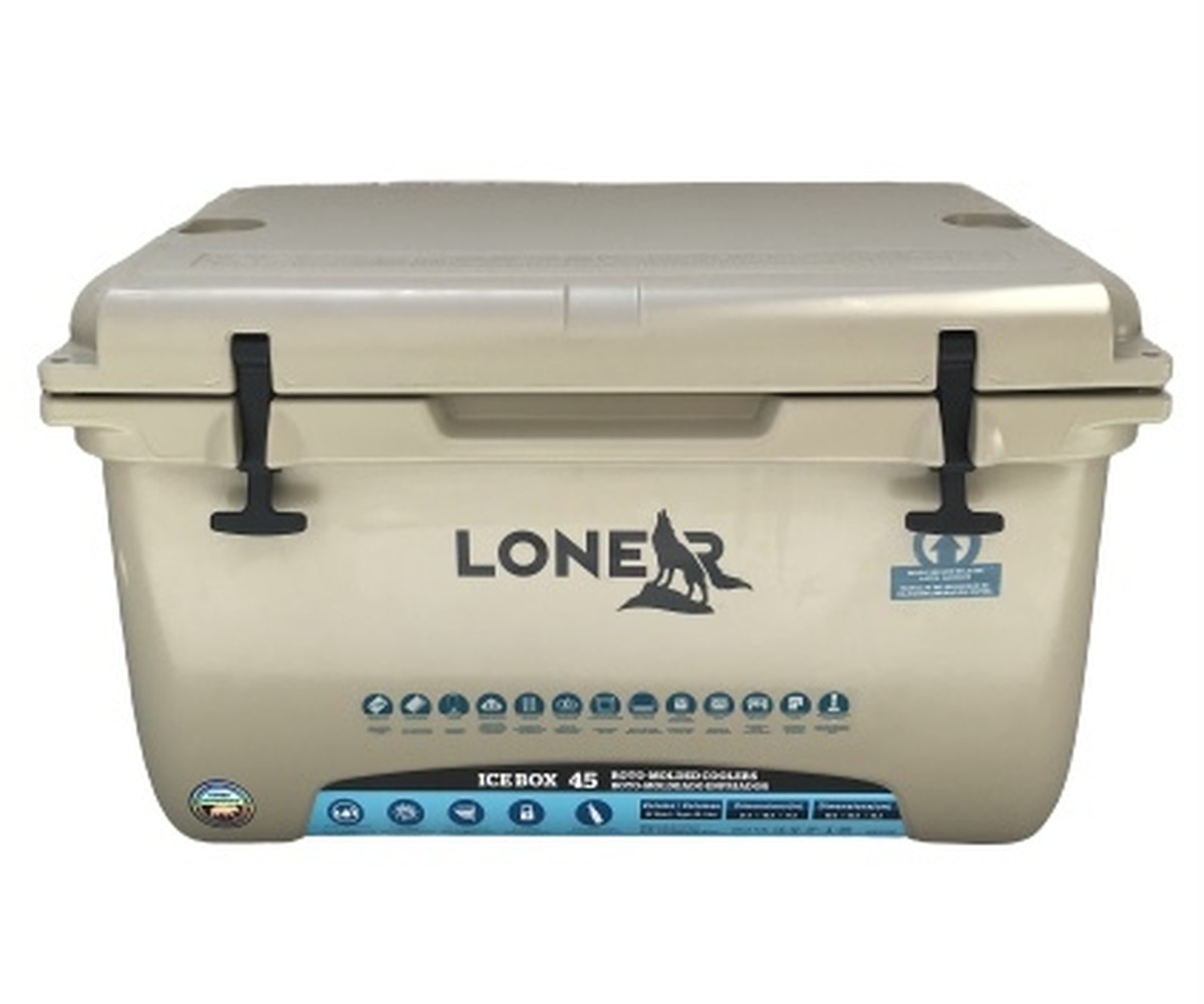 Loner ハードクーラーボックス 45l Tan 保冷力10days キャンプ アウトドア q Loneroutdoors