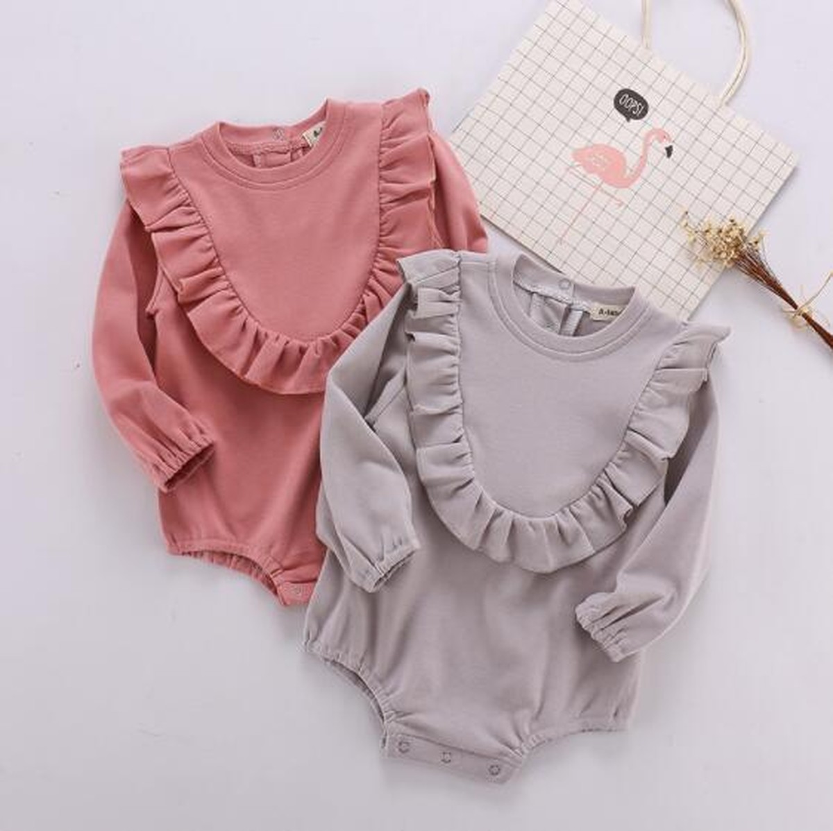 ベビーロンパース 女の子 秋 可愛い カバーオール 66 100ｃｍ オールインワン Arroserbaby