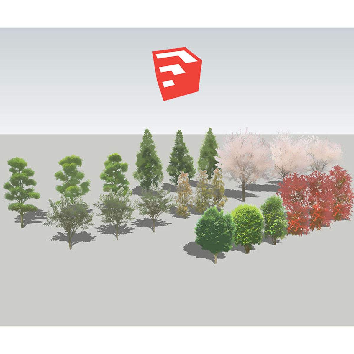 樹木イラストsketchup 4b 004 Sketchupチューリップ 人物 樹木素材