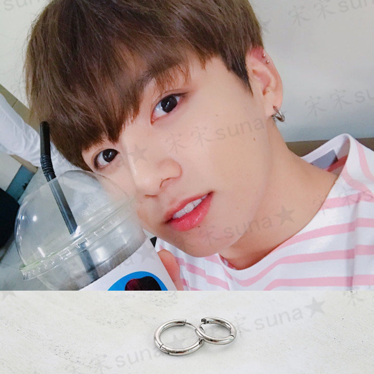 Bts Jungkook ジョングク グク 着用モデル シルバーリングピアス 1pc 片耳ピアス Asmama 正規品 日本未入荷アクセサリー Leadhope