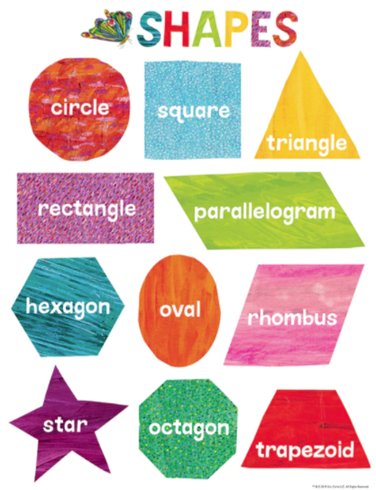 エリック カール 図形のポスター 英語 英語絵本の わんこ英語books