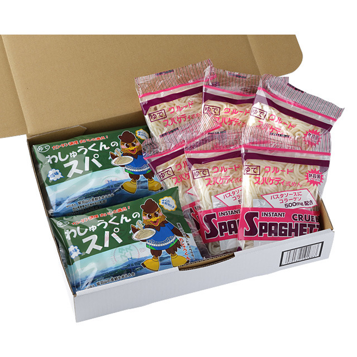 わしゅうくんの塩味スパ コラーゲン入りナポリタンソフトめん 1箱 12袋入 各6袋 わしゅうくんのオンラインショップ