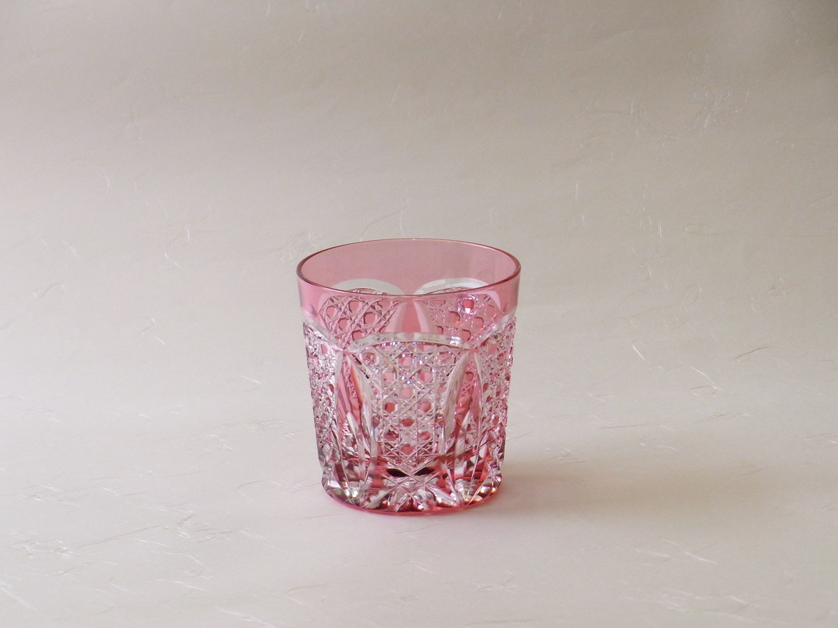 江戸切子 最高級ロックグラス 赤 クリスタルガラス使用 | 小林漆陶