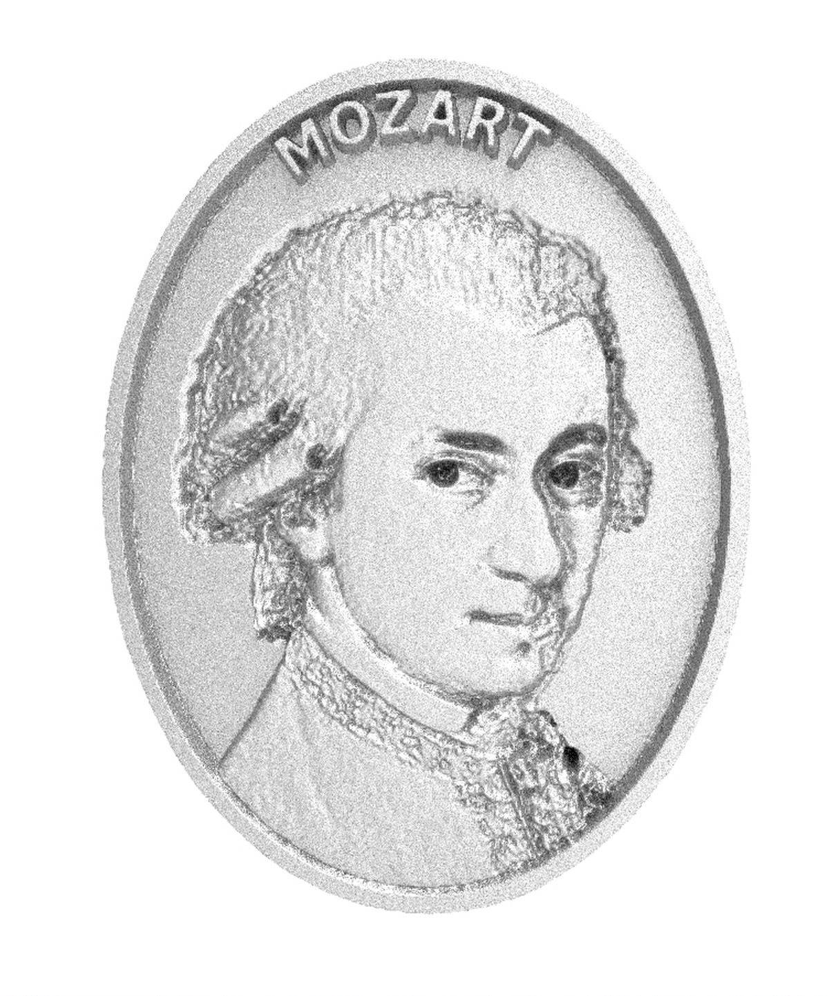モーツァルト 音楽家 ヴォルフガング アマデウス モーツァルト カメオ ピンバッチ シルバー925 ロジウム ニッケルフリー ハンドメイド カメオ専門店