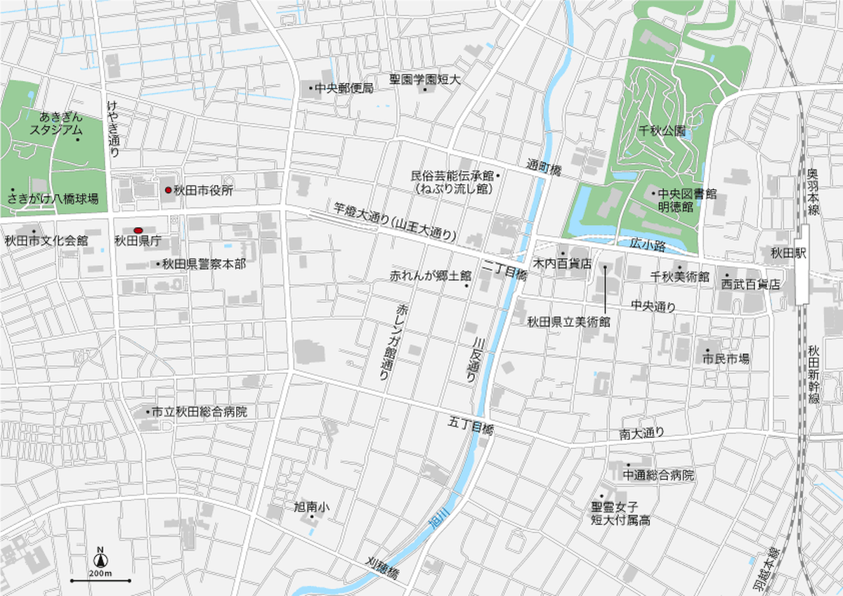 秋田 秋田駅周辺 Pdfデータ マップ作成素材 地図素材をダウンロードにて販売するお店 今八商店