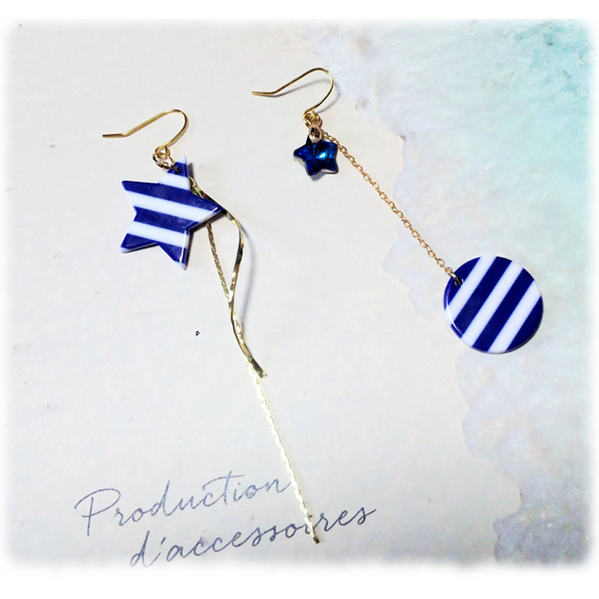 マリン柄ピアス Cocoro