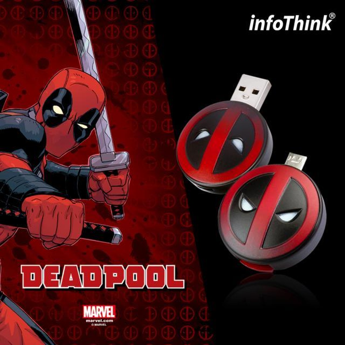 Infothink Usbメモリ Usb3 0 Flash Drive 16gb Otg Microusb マーベル Marvel デッドプール Dead Pool 急速充電 同期 Usb3 102 Dp 16gb E Qualia イークオリア