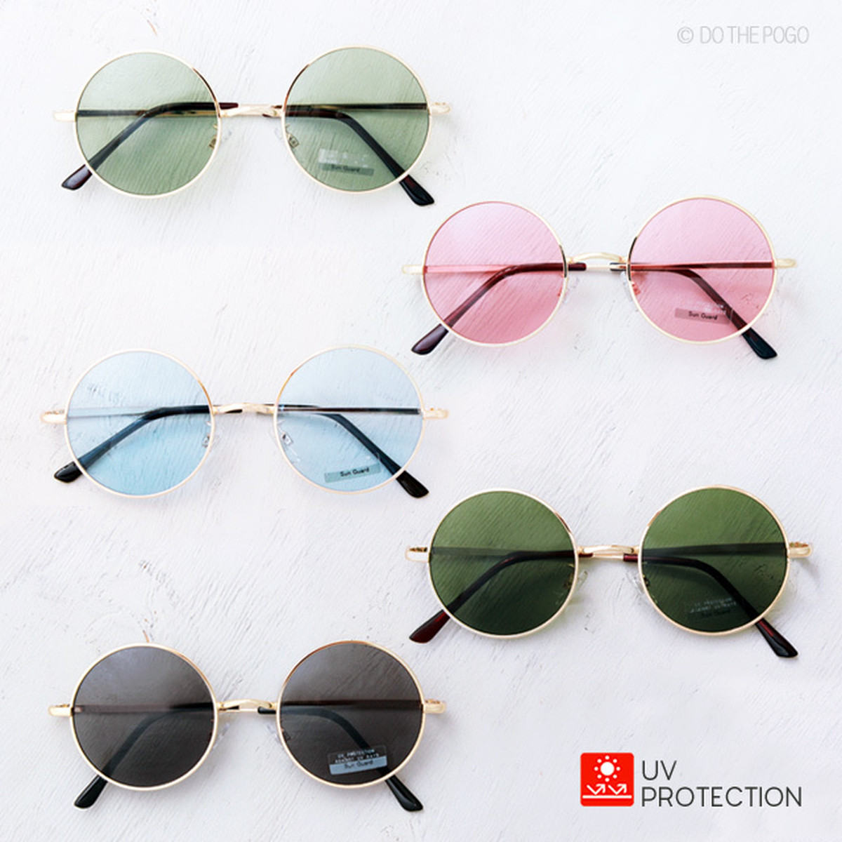 ラウンドサングラス 丸メガネ カラーレンズ Uv 丸レンズ メンズ レディース ライトスモーク 薄い色 メタルフレーム カジュアル ストリート ロイド Do The Pogo