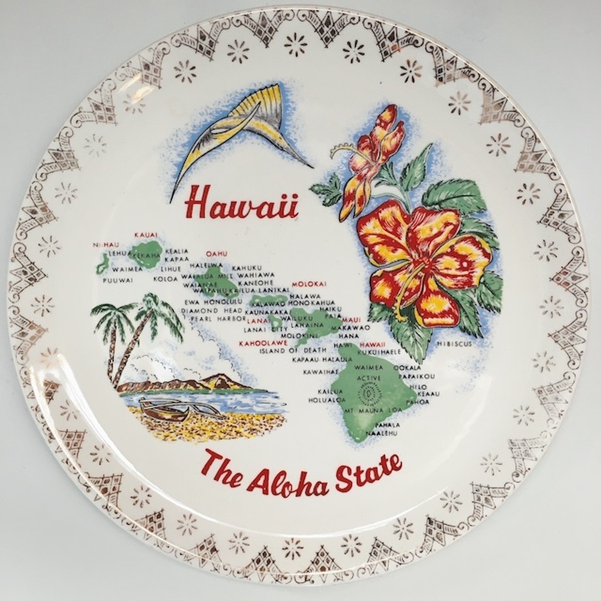 レトロ ハワイアンプレート Hawaiian Shop Kanoa