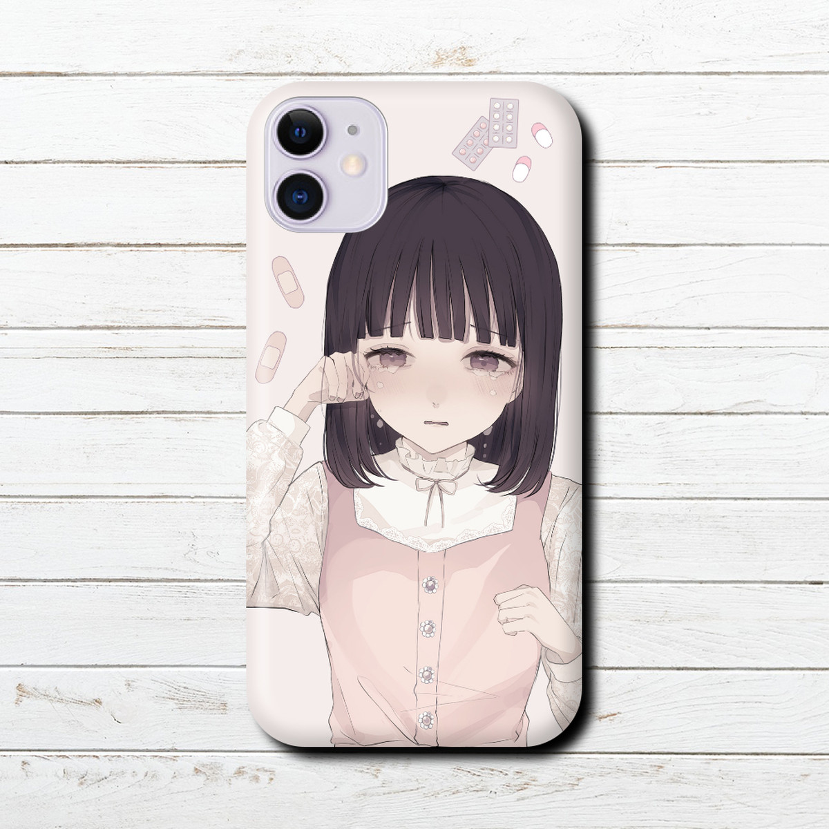 Iphoneケース スマホケース イラスト 女の子 エモい Iphone12 Pro Max Xperia10 おしゃれ 病みかわいい メンヘラ 人気 イラストレーター 絵師 クリエイター 個性的 Android アンドロイド ケース タイトル つるせ Pattern41 作 つるせ Iphoneケース T