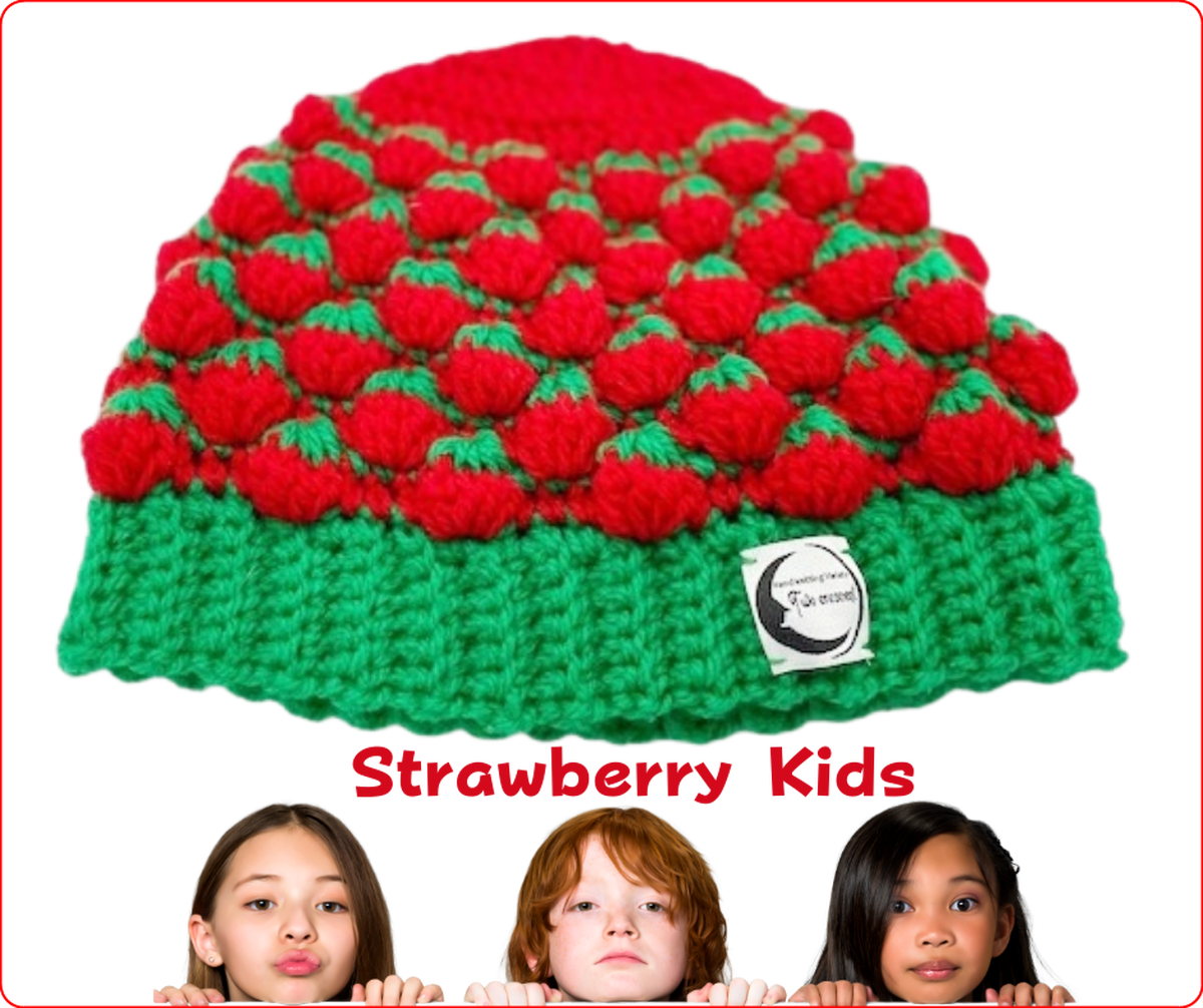 可愛いすぎる イチゴ畑の帽子 Two Crescent
