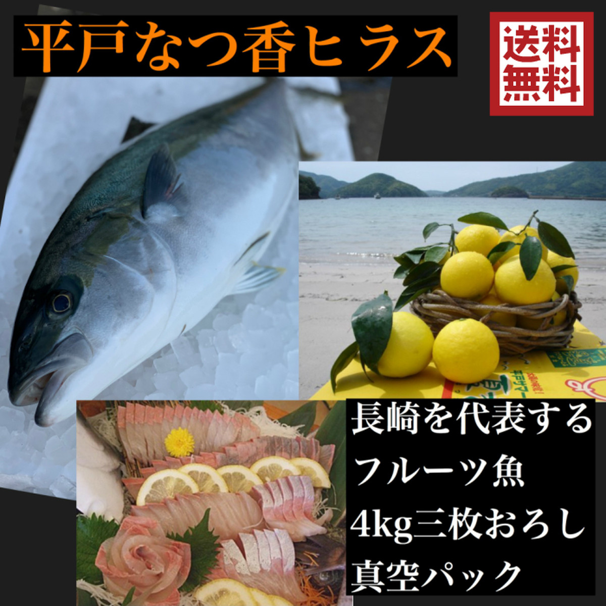 平戸なつ香ヒラス 約４kg 三枚おろし真空パック 送料無料 坂野水産