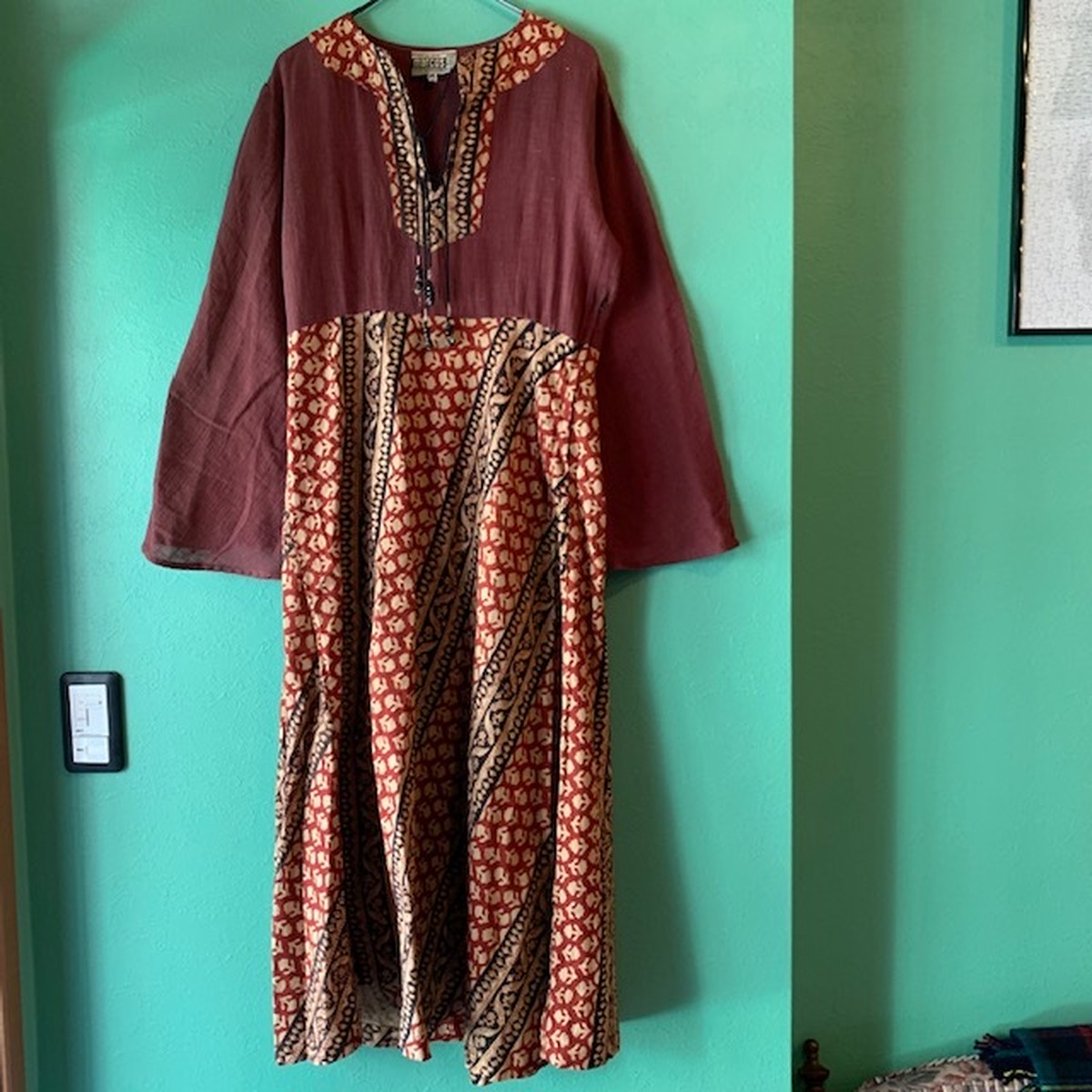 当社の Sz Blockprint インド綿ワンピース ロングワンピース Elnidal Com