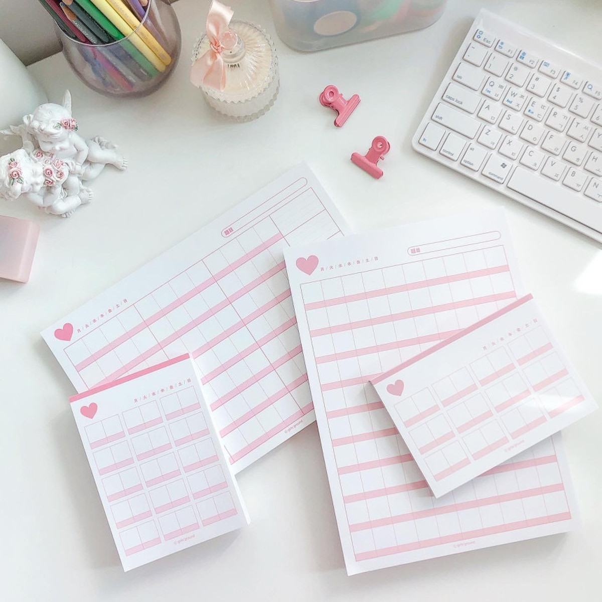 ノートパッド 漢字ノートパッド 韓国文具 Girls Ground La Violette