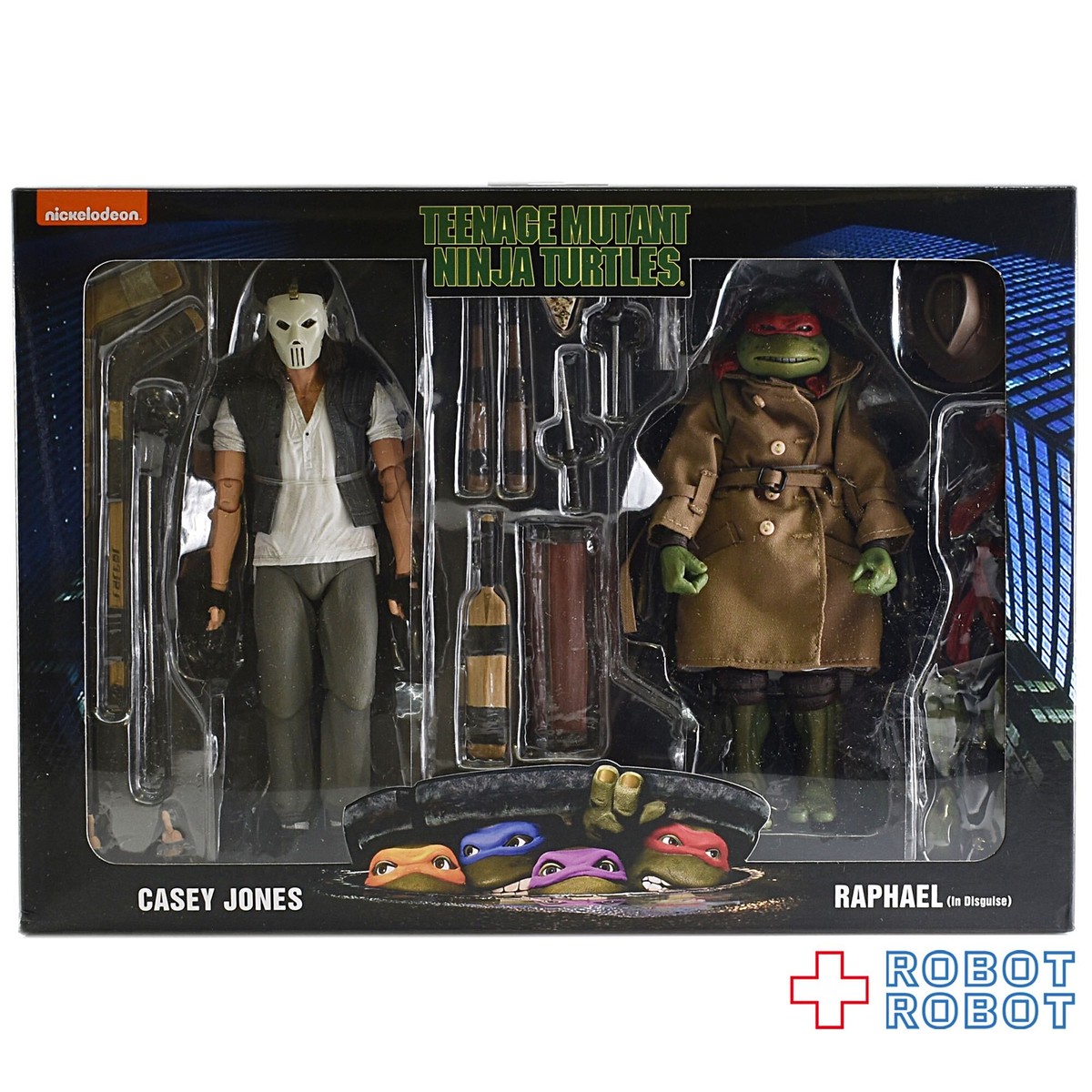 ネカ Tmnt 1990ムービー ケイシー ジョーンズ ラファエロ In トレンチコート アクションフィギュア Robotrobot