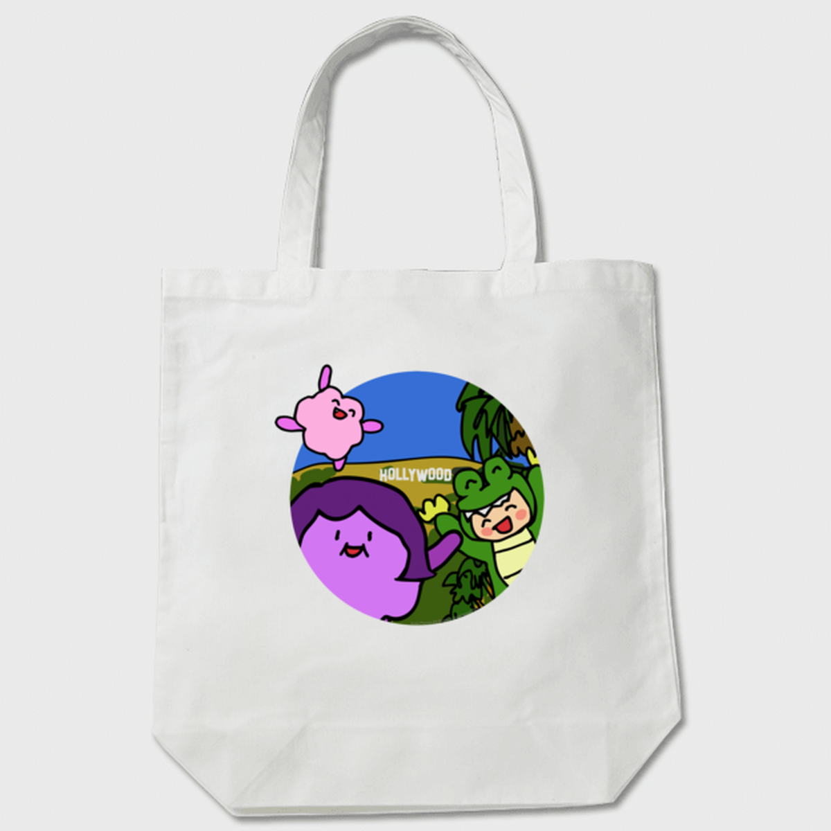 Hollywood トートバッグ 白 ベージュ あいうえおフォニックス 公式グッズ