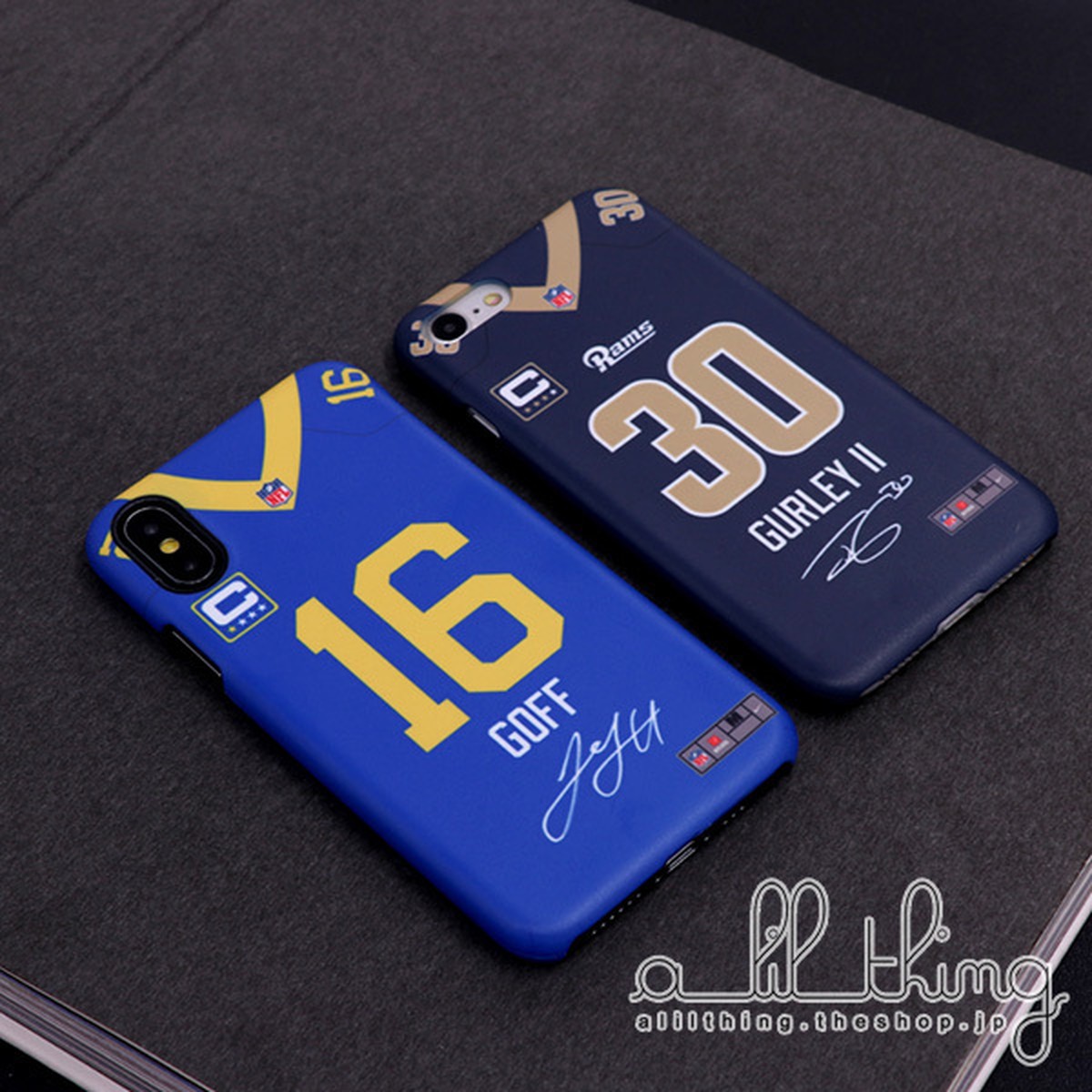 Nfl ロサンゼルス ラムズ 19 シーズン ユニフォーム ジャレッドゴフ トッドガーリー サイン入り Iphonexr Iphone8 ケース Alilthing