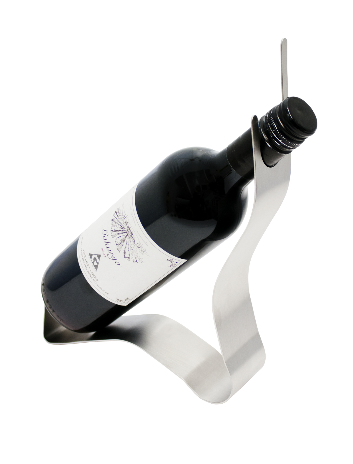ウェーブ ステンレス製ワインホルダー Gakuryo お気に入りのボトルをインテリアに シンプルおしゃれなステンレス製ワインホルダー