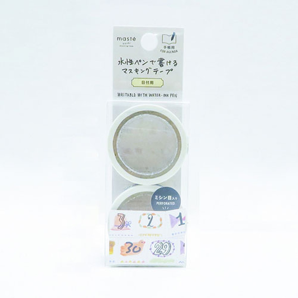 日付柄 イラスト ミシン目入 手帳用 水性ペンで書けるマスキングテープ マスキングテープ専門店 ヨハク社