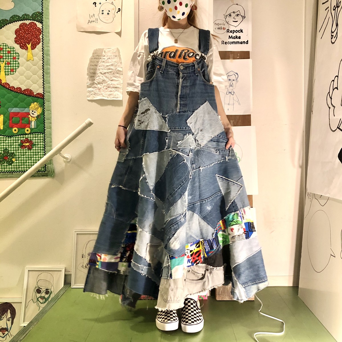 リメイク デニム ツギハギワンピース Repock Make Recommend