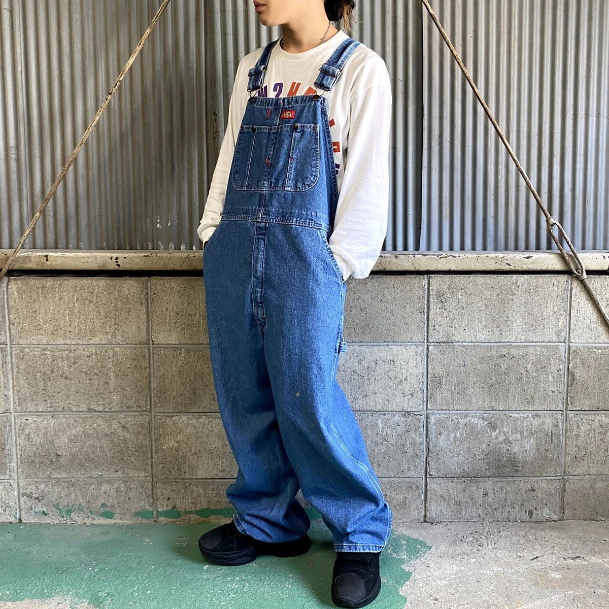 Dickies ディッキーズ デニム オーバーオール メンズW36 古着 薄色 ...