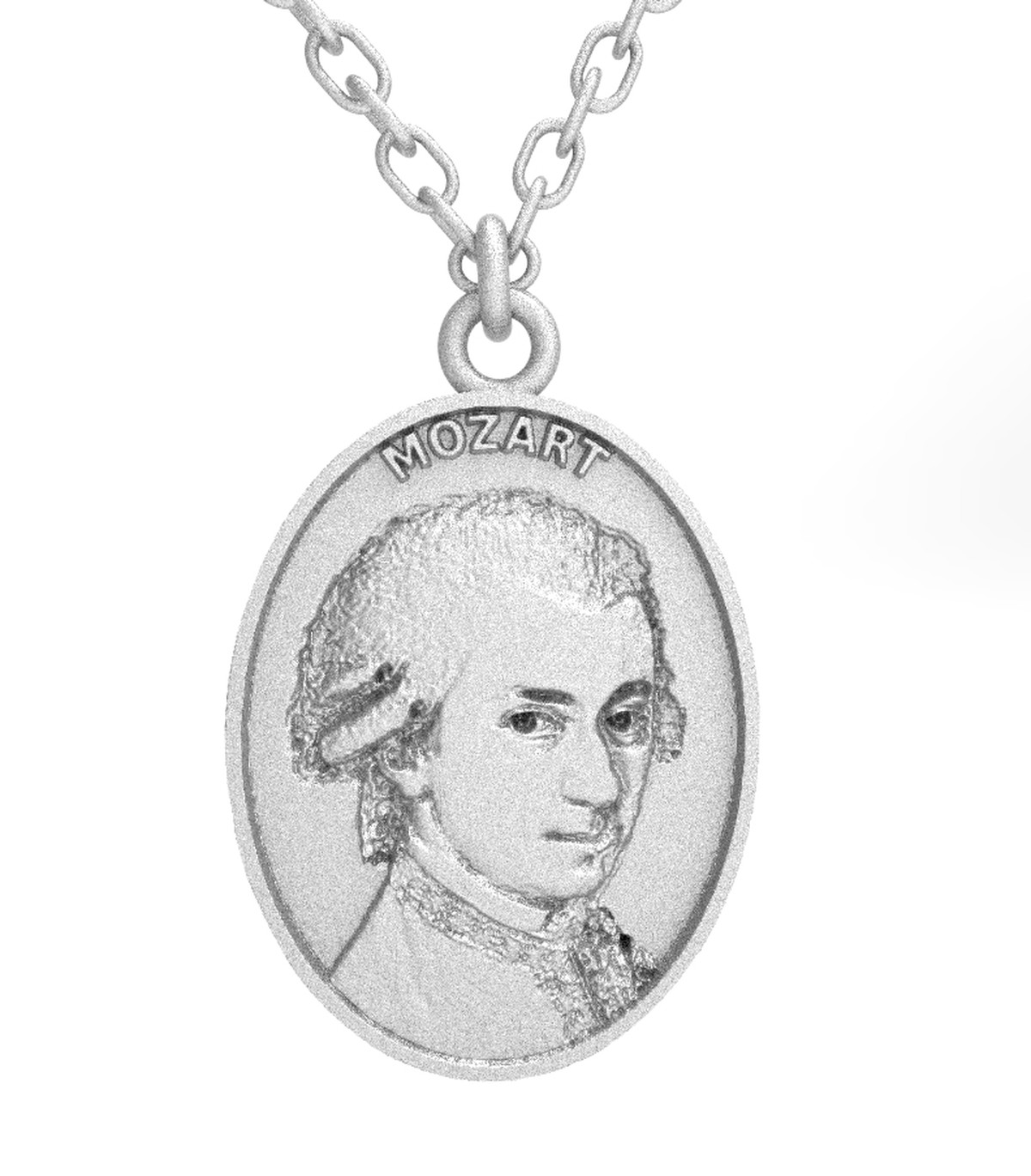 モーツァルト 音楽家 ヴォルフガング アマデウス モーツァルト カメオ ネックレス シルバー925 ロジウムメッキ ニッケルフリーチェーン付 ハンドメイド カメオ専門店