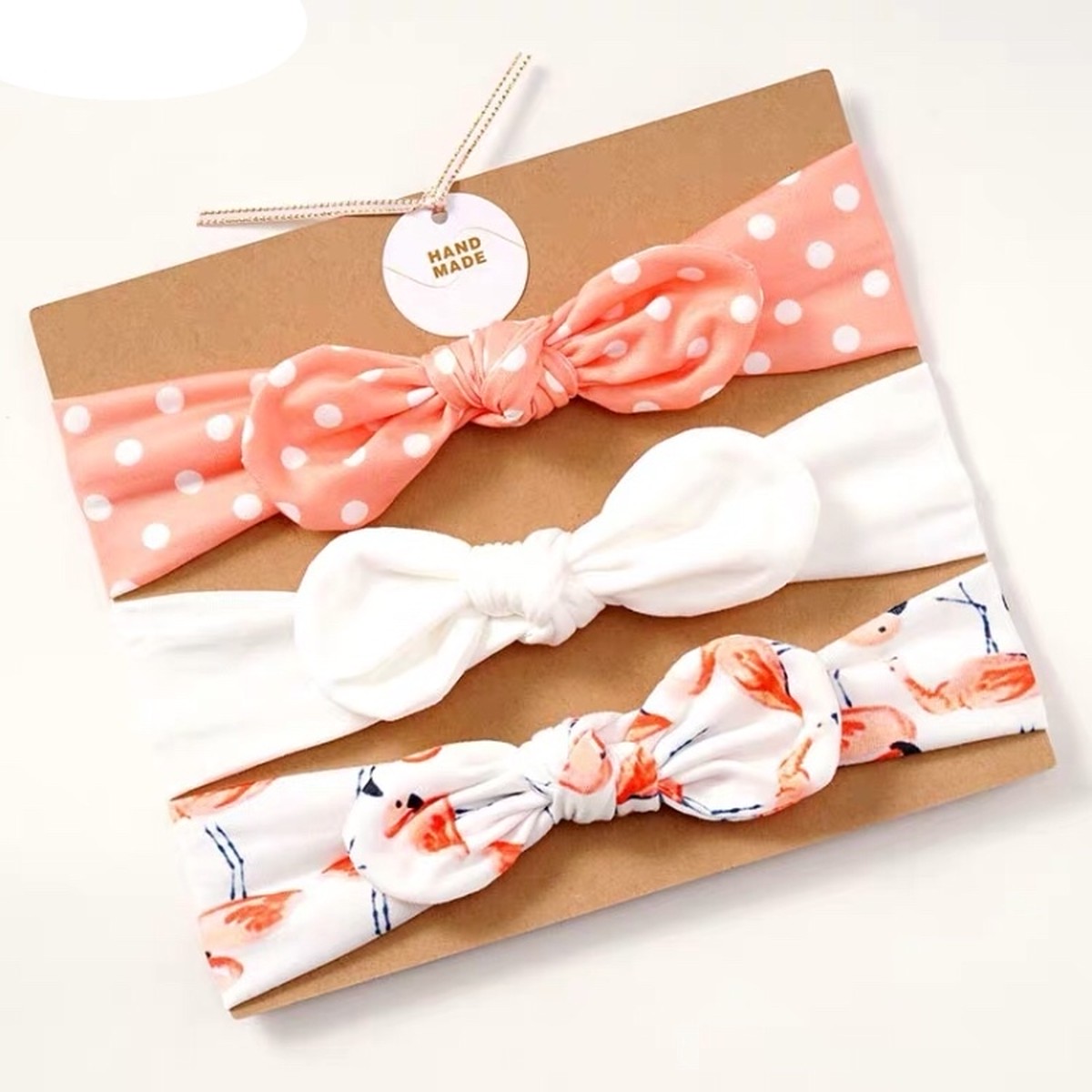 フラミンゴ ヘアバンド ベビー ３本セット Naboo Selection