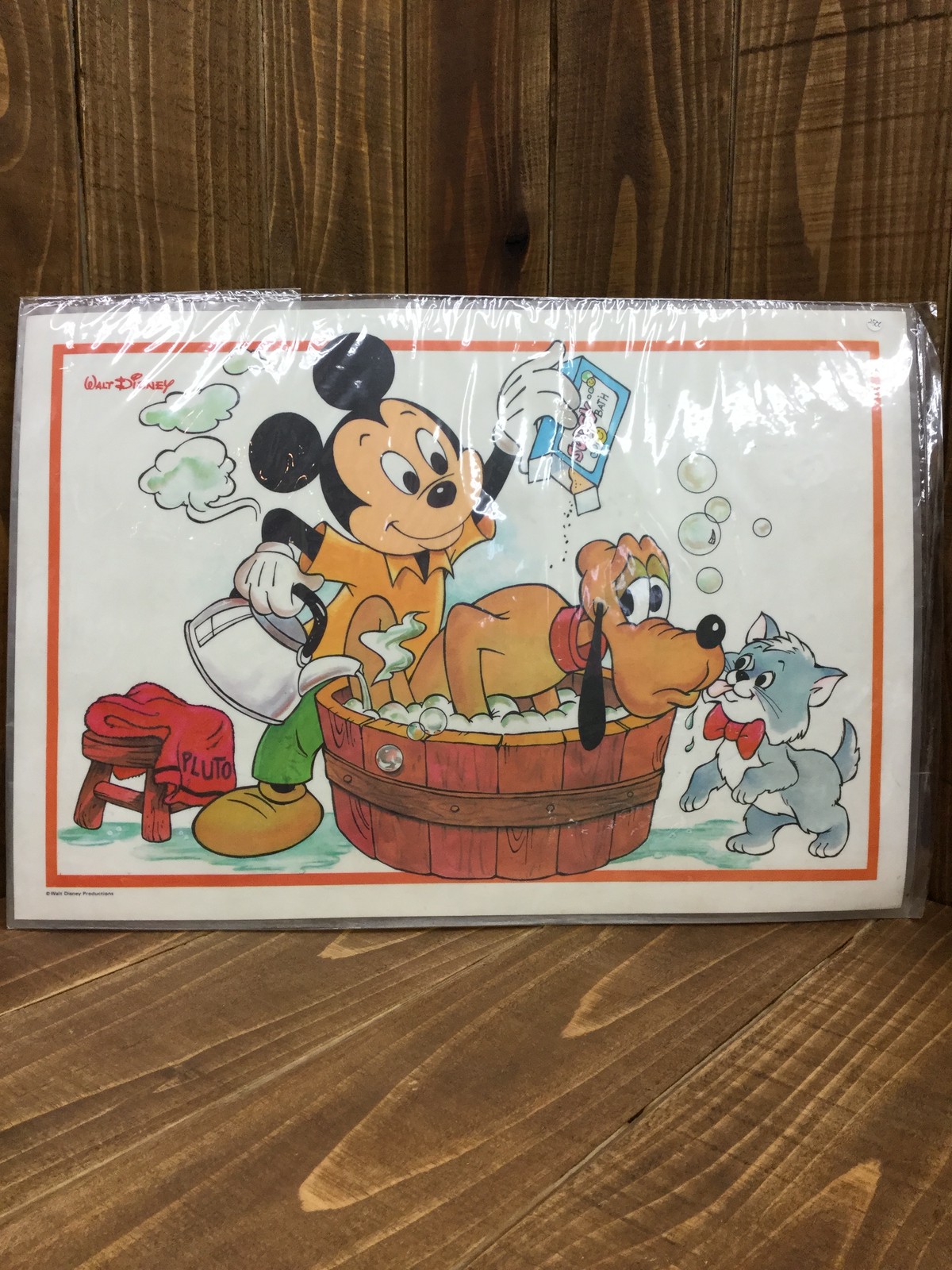 Disney Vinyl Place Mat Mickey Plute ランチョンマット プレースマット ミッキー プルート ビンテージ Motorrock Kustomshop Fu Z Korner