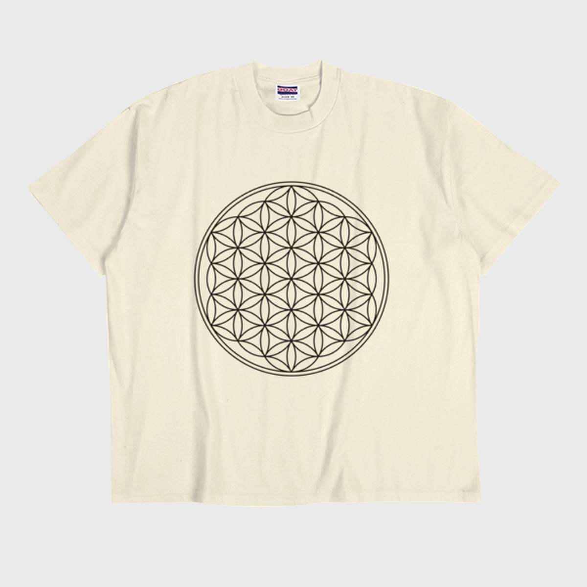 神聖幾何学 Flower Of Life フラワーオブライフ Tシャツ Goat Custard Aoei
