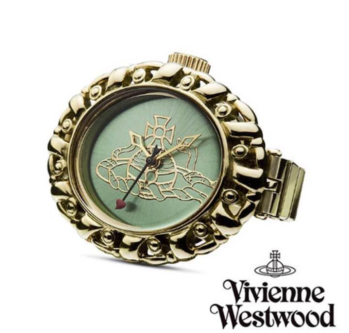 Vivienne Westwood フリーサイズ リングウォッチ エメラルドグリーン イエローゴールド Blisscolors