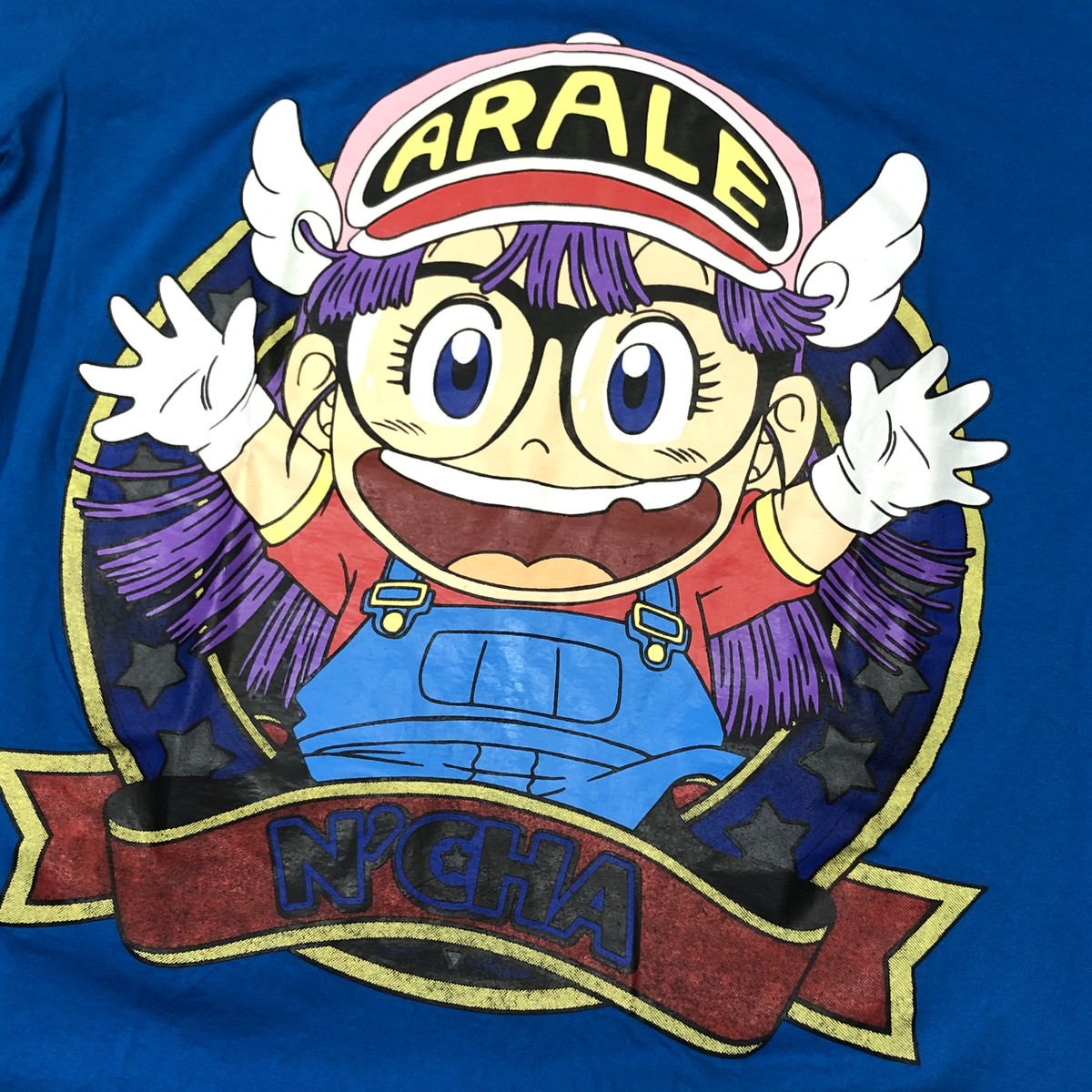 00s Dr Slump Arale ドクタースランプ アラレちゃん プリント半袖tシャツ M 青 都町の古着屋 Charkha Bazaar チャルカバザール