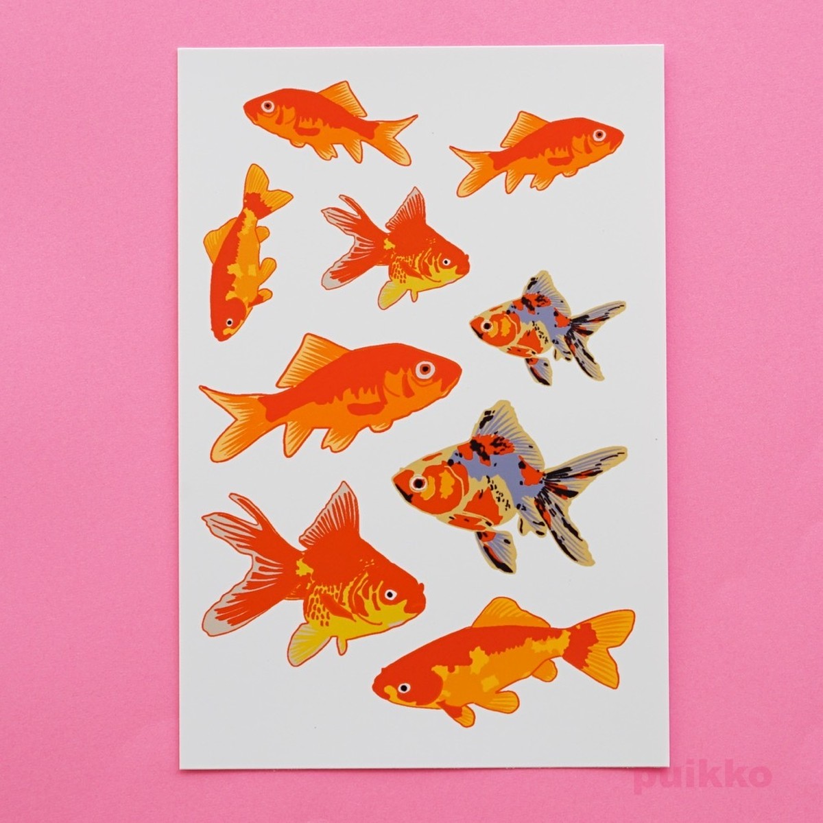 金魚イラスト4 タトゥーシール Puikko