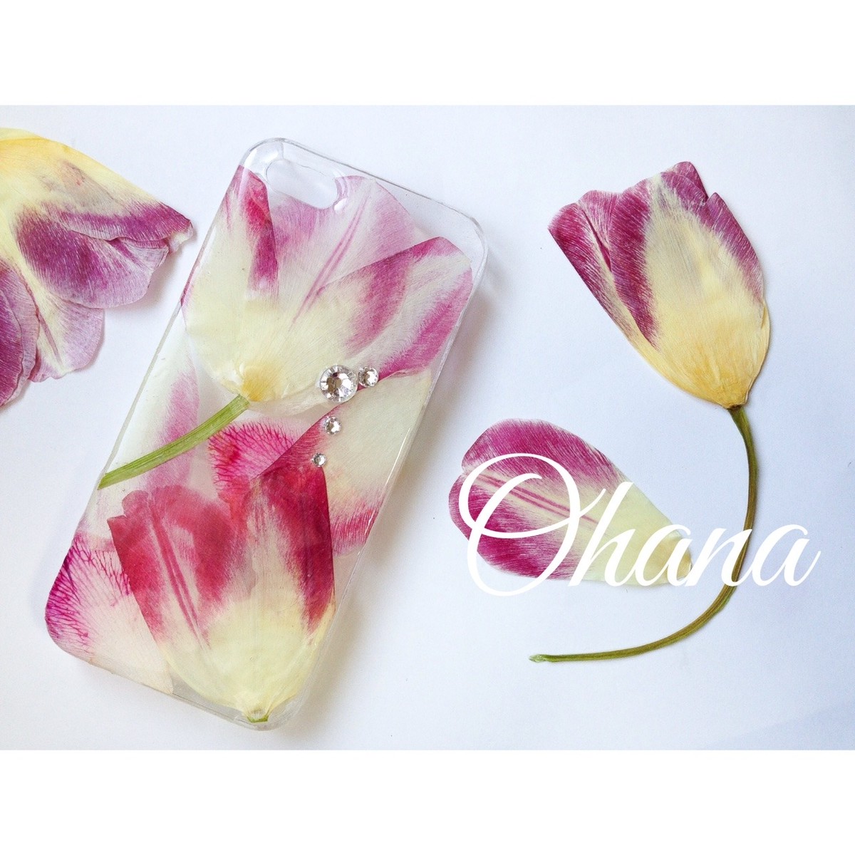 Iphone5 5s用 チューリップの押し花iphoneケース Ohana Shop