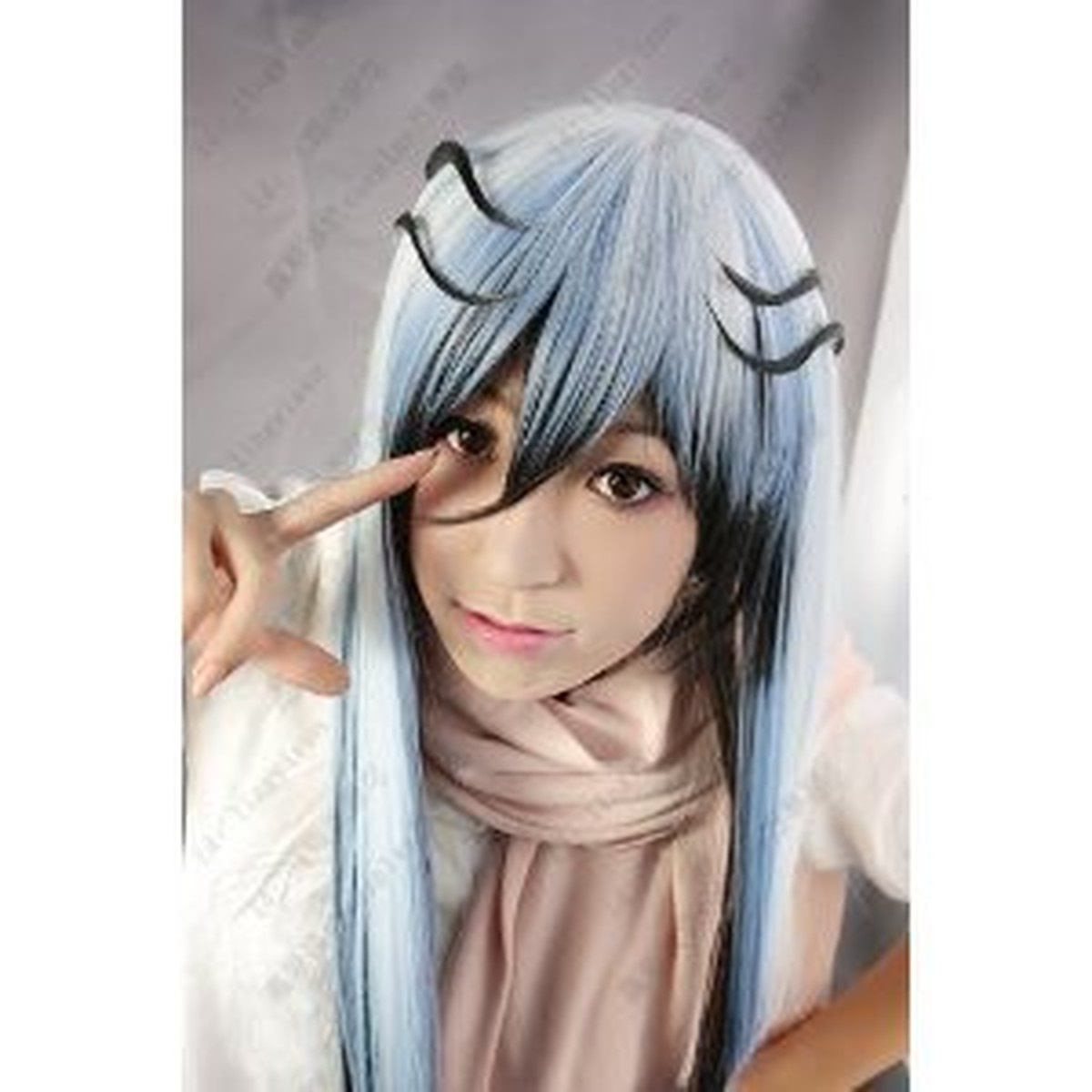 W855 ぬらりひょんの孫 雪女 及川氷麗 風 コスチューム 髪飾り付き コスプレウイッグ ウイッグネット ルガーノショップ