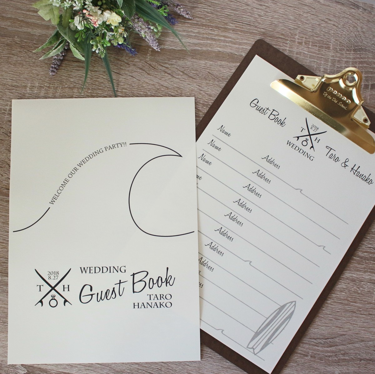 ゲストカード 芳名帳 サーフ Beach Interior Wedding Shop Anela S