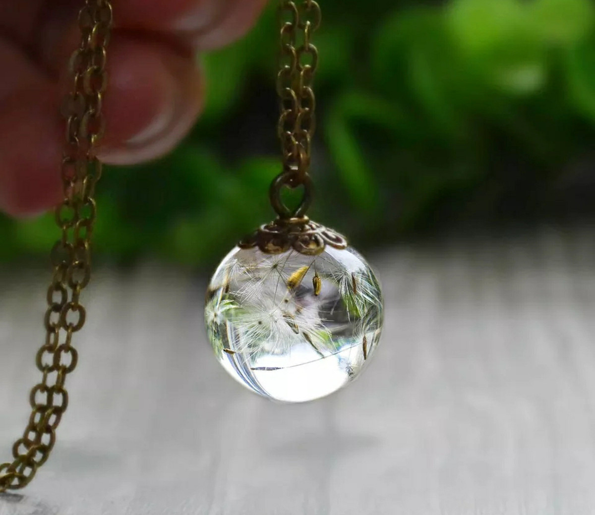 旅立ち 始まり 恋 たんぽぽ 綿毛 種 封入 球体 レジン ペンダント Alu 別館 菫青雑貨店 Base店