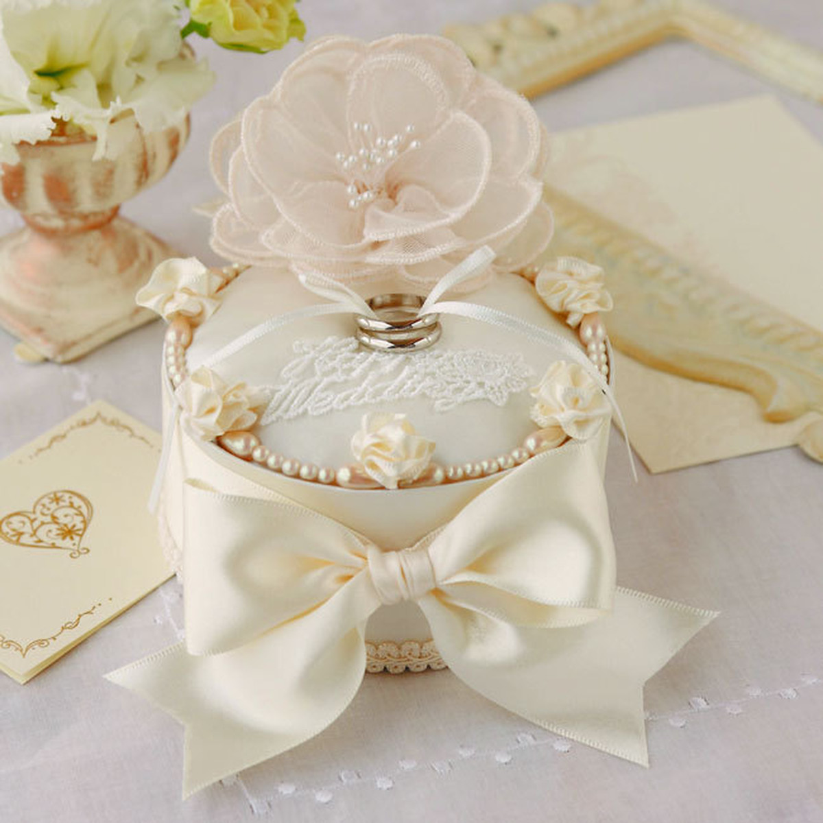 レースブーケのリングボックス 手作りキット 結婚式のリングピロー シャンパンゴールド 営業日1 3日で出荷予定 Mh431 145 幸せデリバリー リングピローなどの結婚式アイテム 手芸用品の通販