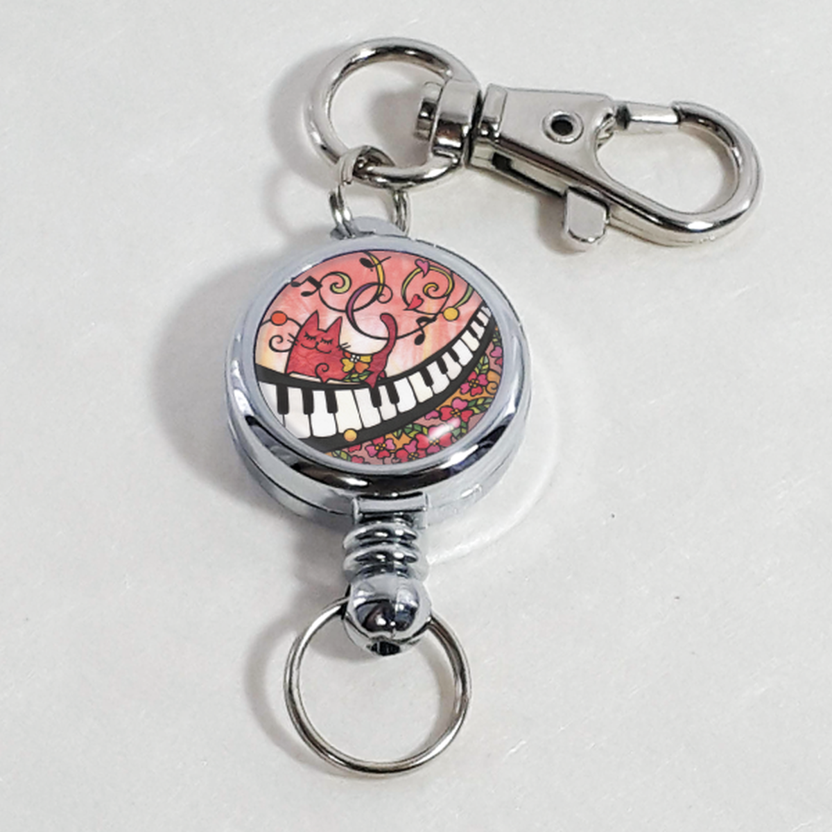 リール付キーホルダー 猫の音楽祭 Yumaahi